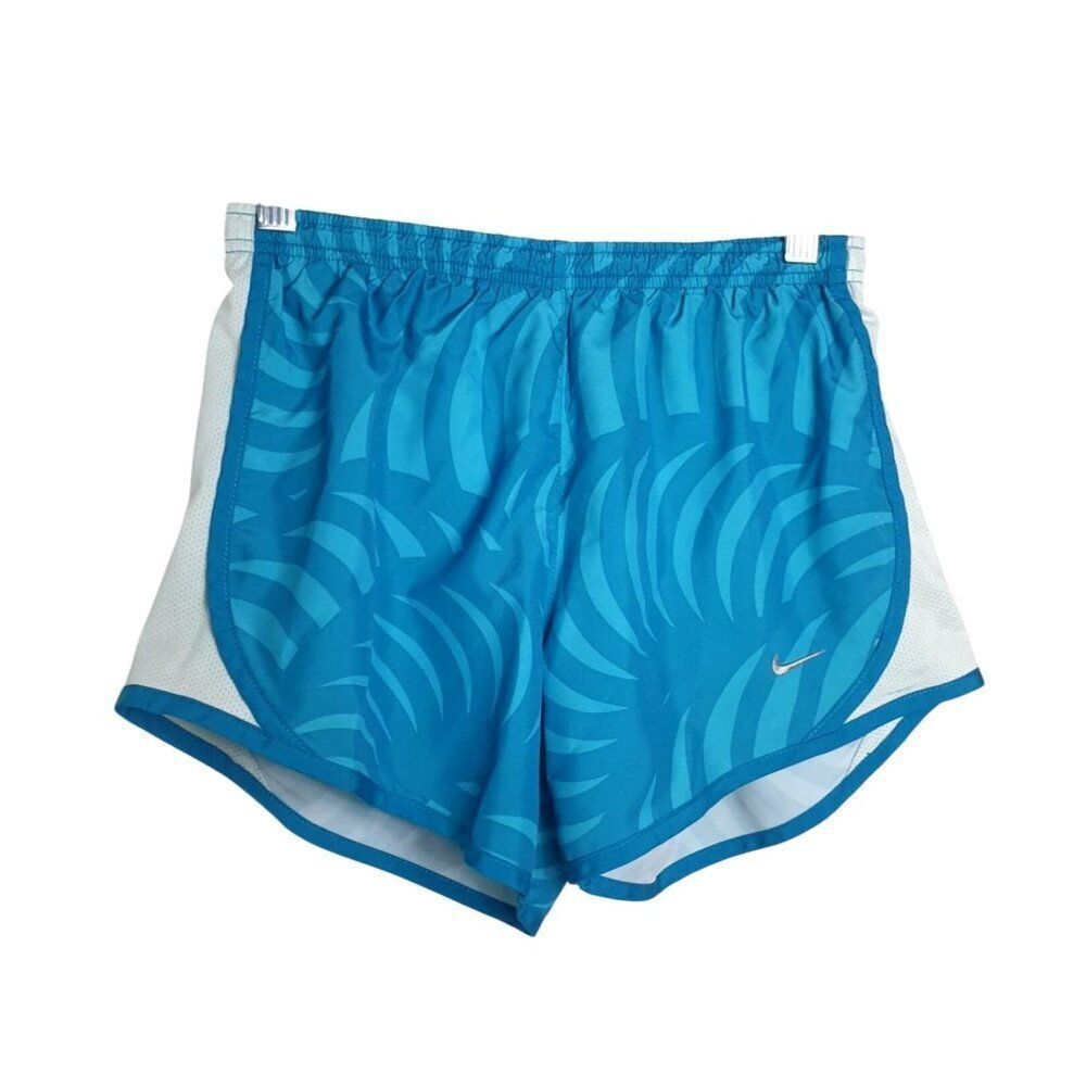 Nike Girls Shorts L Blue Dri-Fit Tempo Running Run Standard Lining Drawstring